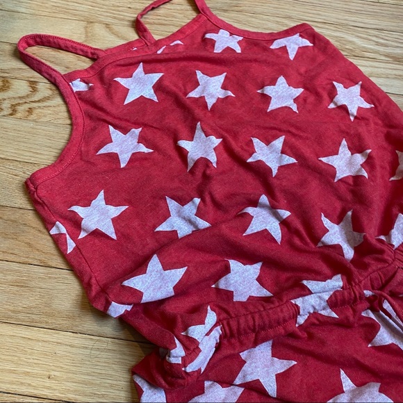 Alternative Sleeveless Romper Red With White Stars - Picture 2 of 5